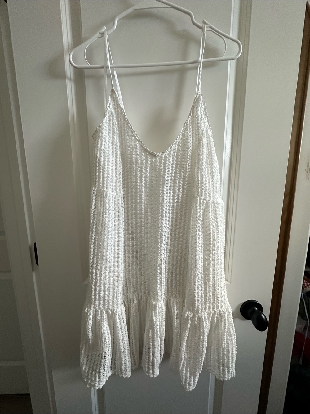 White Textured Sleeveless Babydoll Dress Shop Talulah L